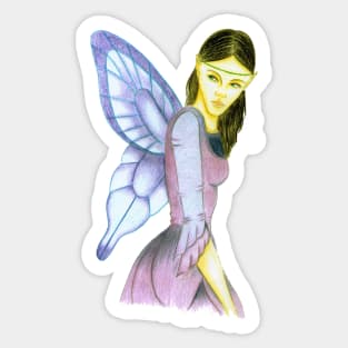 Fluttering Fairy- Dark Green Sticker
